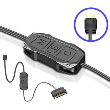 Imagem de Controladora ARGB 5V 3 Pinos Manual Rainbow Sata Coolmoon - Jonsbo