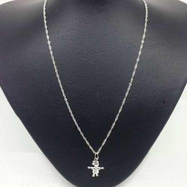 Imagem de Gargantilha Com Pingente De Menina Filho Em Prata 925 45cm - Michester