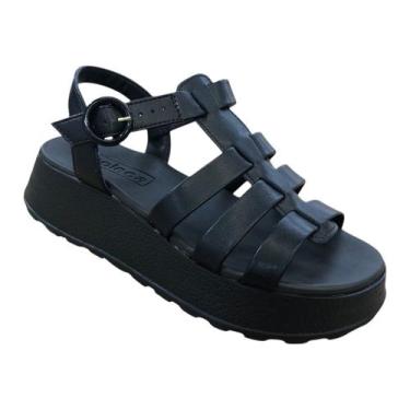 Imagem de Sandalia Feminina Aranha Fisherman Anabela Plataforma Leve Papete stra