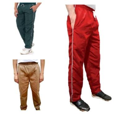 Imagem de Kit 3 Calças Masculina Fitness Em Tactel Com 03 Bolsos - C&C, Verde es