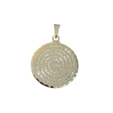 Imagem de Pingentes Medalhas Temas Variados Banhado a Ouro 18k, Moda (Oração Ave Maria)