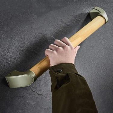 Imagem de para banheiro barra de apoio de madeira para banheiros e chuveiros para deficientes e idosos no vaso sanitário 34/44/54cm34cm,44cm