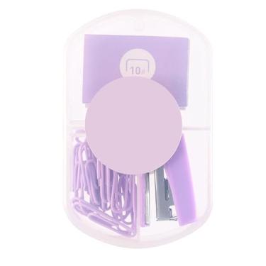 Imagem de Mini Grampeador Bonito, Grampeador Escolar Portátil Eficiente Com Alta Capacidade, Grampeador de Mesa para Escritório, Viajando Com Removedor de Grampos para Conjunto de (Roxo)