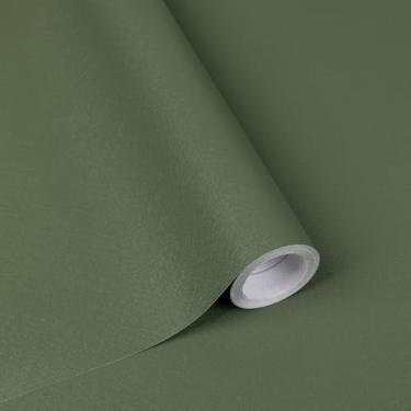 Imagem de Abyssaly Papel de parede verde escuro com textura 2 45 cm x 650 cm papel de parede verde autoadesivo para decoração de casa papel de parede essencial para alugar papel de parede removível