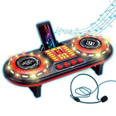 Imagem de Mesa DJ Mixer Infantil Brinquedo Festa Criança Simulador com Luz e Som Controladora