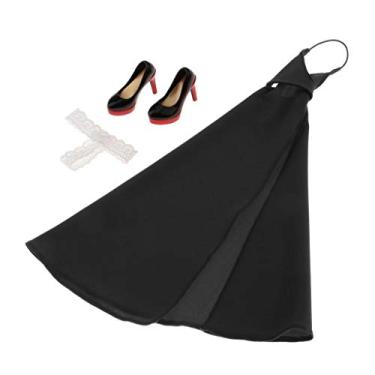Imagem de Roupas de boneca femininas em escala 1/6, vestido de fantasia feito à mão + conjuntos de acessórios para brinquedos quentes de 30,5 cm / Enterbay / Kumik - Preto