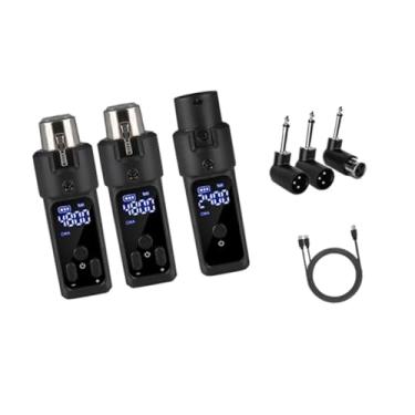 Imagem de YIJU Microfone transmissor receptor adaptador de microfone para misturador de áudio plug and play de microfone sem fio recarregável, 2 Transmissões