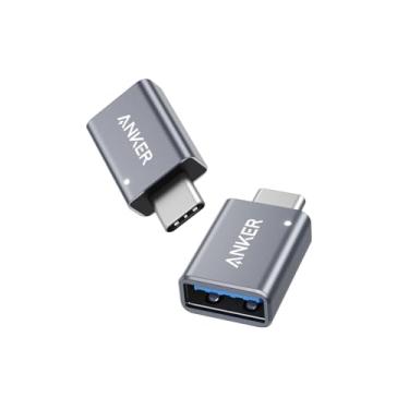 Imagem de Anker Adaptador USB C (pacote com 2), transferência de dados de alta velocidade, adaptador USB-C para USB 3.0 fêmea para MacBook Pro 2020, iPad Pro 2020, Samsung Notebook 9, Dell XPS