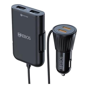 Imagem de Carregador Veicular Turbo 4 Saídas USB Cabo de 1.5m Taxi Viagem Carregamento Rápido