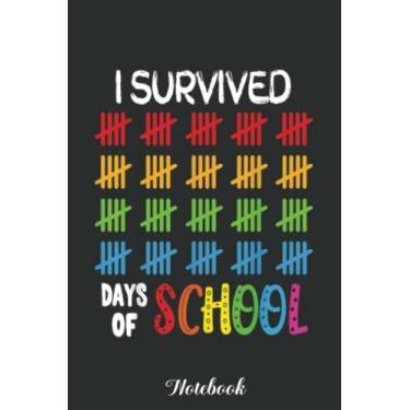 Imagem de I Survived 100 Days Of School Counting Hash Marks Gift Notebook: Funny 100 Days Of School Gift Lined Notebook Confetti Writing Diary Planner Gift for ... Children, Blank 110 Pages, 6x9 inches