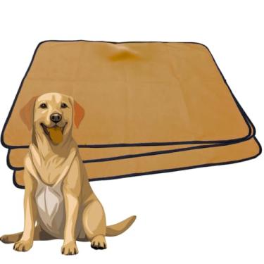 Imagem de 6 Tapetes Higiênicos para Cães Gigantes, 100x70cm, Forrados com Lona, Absorventes e Reutilizáveis, Cores Sortidas (Marrom, Extra grande VF)