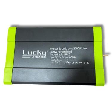 Imagem de Inversor De Energia Onda Pura Lucky 1500w 12v 110v Alta eficiência Pot