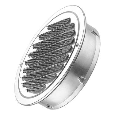 Imagem de Saída de ar redonda de 100 mm, tampa da grade de saída de aço inoxidável, saída de parede do exaustor externo, adequada para ventilação doméstica e de banheiro