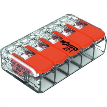 Imagem de Conector Wago 5P 05 6,0M 41A 221-615 - Kit C/15 Unidades