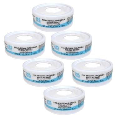 Imagem de Kit 6 Fita Microporosa Branca 12,5cm X 10m - Wiltex