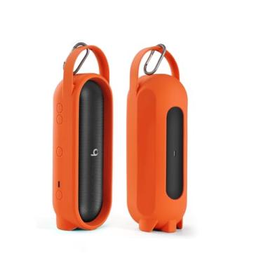 Imagem de JOYSOG Capa de silicone para alto-falante Beats Pill portátil Bluetooth bolsa de armazenamento para alto-falante bolsa de viagem (laranja)