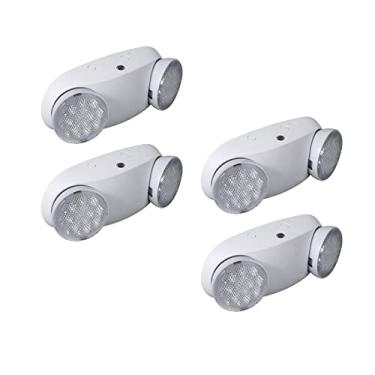 Imagem de CM MZY Luzes de emergência com bateria reserva, luz de emergência comercial, duas luminárias de emergência de cabeça de LED ajustáveis, 120-277 V AC, certificação UL (4 peças)