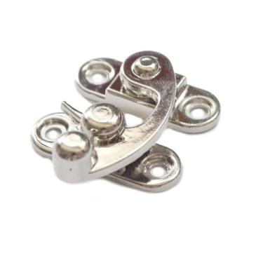 Imagem de 5 peças vintage gancho ferrolho prata swing lock fecho decorativo antigo fecho de pressão com parafusos para caixa de joias caixa de madeira artesanato mala de peito (comprimento: 3-1/20.3 cm,