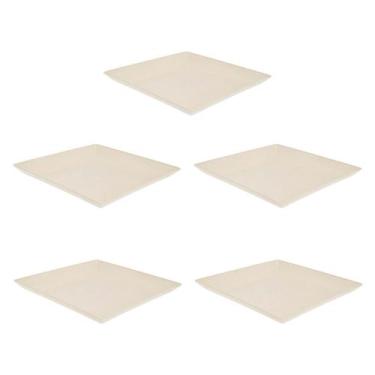 Imagem de 5un Petisqueira prato quadrado 24x24cm ecológico Marfim - evo