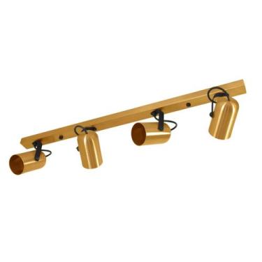 Imagem de Luminária Trilho Teto 4 Spots Direcionáveis Sala Dourado - Preludio