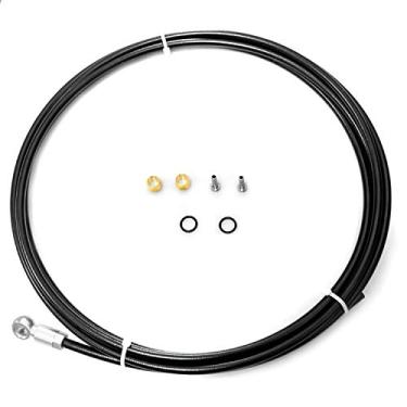 Imagem de Farbetter Kit de mangueira de freio a disco hidráulico de bicicleta de 2500 mm para sistema Shimano BH90, incluindo adaptador Banjo (prata)