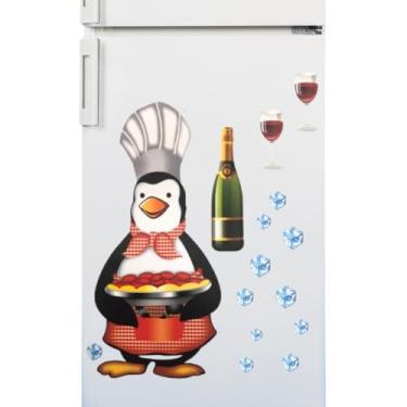 Imagem de Adesivo 3D Decoração Pinguim de Geladeira Chefe de Cozinha - Modelo: VINHO