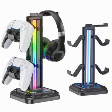 Imagem de Suporte para Fone de Ouvido KDD RGB com 9 Modos de Luz e Controlador