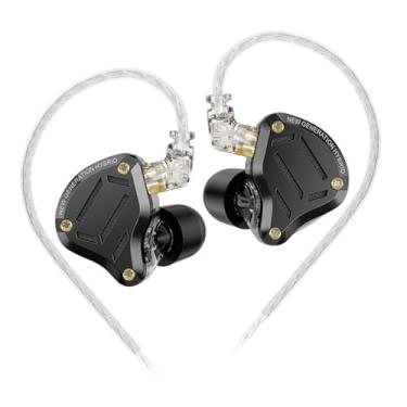 Imagem de Fones de ouvido KZ-ZS10 Pro2 com fio, fones de ouvido de ajuste personalizados de 4 níveis, 1DD+4 BA Hybrid IEM, fones de ouvido com plugue de 3,5 mm, monitores intra-auriculares (sem microfone, preto