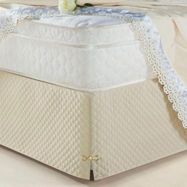 Imagem de Saia Box Solteiro Olimpo Microfibra matelassê costurado- 100% Poliéste