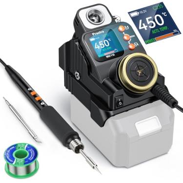 Imagem de Preciva Estação De Ferro De Solda Sem Fio Para Bateria Dewalt 18-20 V - Display Lcd, Aquecimento Rápido, Temperatura Ajustável, Conversão °C/ºf, Piscina De Escória Removível, Espera De 0-8 Minutos
