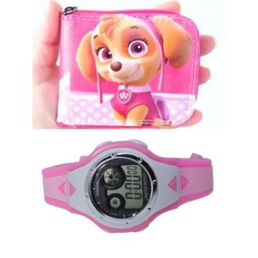 Imagem de Carteira infantil Patrulha canina e relógio digital ou com cronometro 