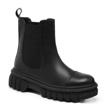 Imagem de Bota Tratorada Feminina NH Coturno Cano Curto Moda Streetwear Dark Chelsea Plataforma-Feminino