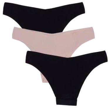 Imagem de  Kit 3 Calcinhas Fio Dental Sem Costura Poliamida Huxter , Colors, GG