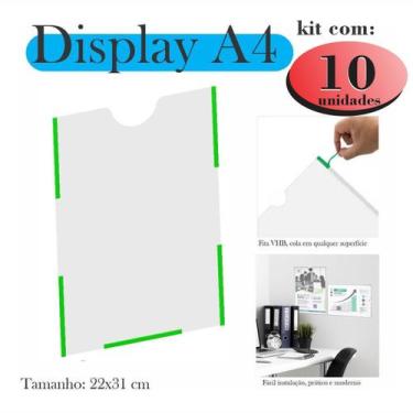 Imagem de 10 Display a4 expositor porta folha quadro aviso parede PETG - INDÚSTR