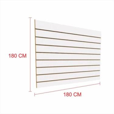 Imagem de Expositor painel canaletado 18mm Branco altura 180 cm comp 180 cm - E-