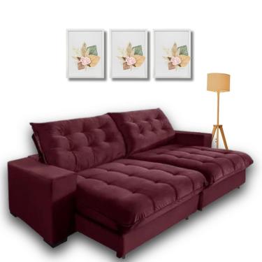 Imagem de  Sofá Retrátil e Reclinável 2,90m com Molas Ensacadas.