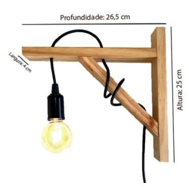 Imagem de Pendente Madeira Mão Francesa Arandela Decoração Kit 5 - ECO.START