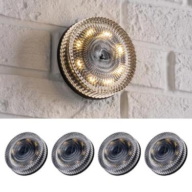 Imagem de OPOIRA Luzes solares para degraus ao ar livre à prova d'água, luzes brancas quentes de deck, luzes de cerca para escadas, pátio, poste, trilho, jardim, quintal, porta da frente, caminho, entrada de