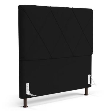 Imagem de Cabeceira Cama Box Casal Queen Size Mel 160cm com Frame Suede Preto - 