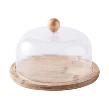 Imagem de DimyFew Suporte para bolo com tampa de cúpula, suporte para bolo, prato de servir sobremesa, bandeja de servir para aniversário, 20cm