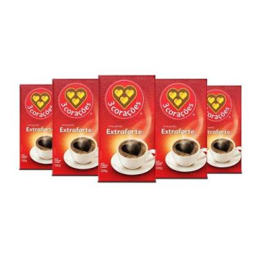 Imagem de Café 3 Corações Extraforte A Vácuo Kit 5 Pacotes 500G - Três Corações