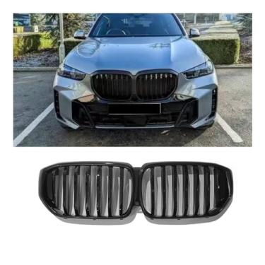 Imagem de Acessórios do carro substituição grade do radiador dianteiro capa compatível para bmw g05 lci x5 2023 2024 amortecedor dianteiro corrida grill com furo para câmera(Matt Black)