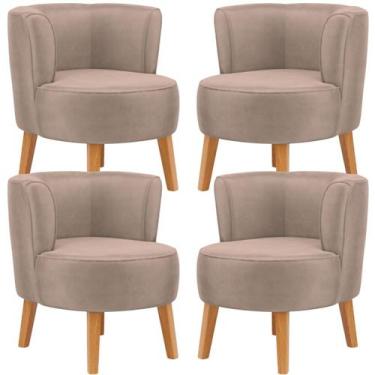 Imagem de Conjunto 4 Cadeiras Estofadas para Sala de Espera Confortavel Tecido V