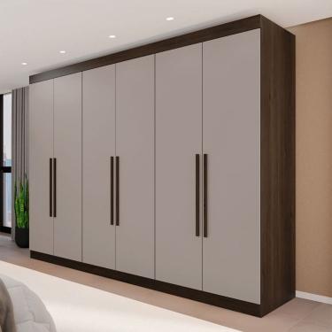 Imagem de Guarda-Roupa Casal Eldorado Premium 6 Portas 6 Gavetas  Savana/Off White - Pnr Móveis