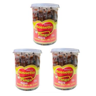 Imagem de Kit 3 Potes Pingo De Leite Rosseto 500G Com 50 Un Festa