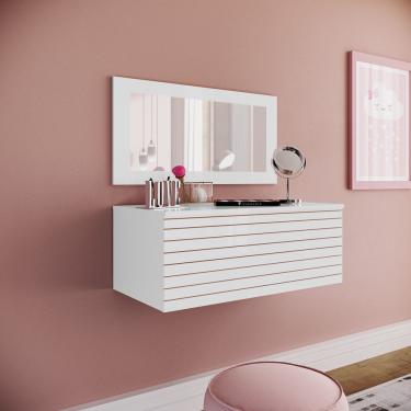 Imagem de Penteadeira Camarim Suspensa Com Gaveta E Com Espelho - Delicata