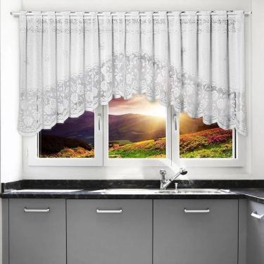 Imagem de Cortina Bando Renda Cascata Branca 3,00 M X 1,00Alt Roseiral