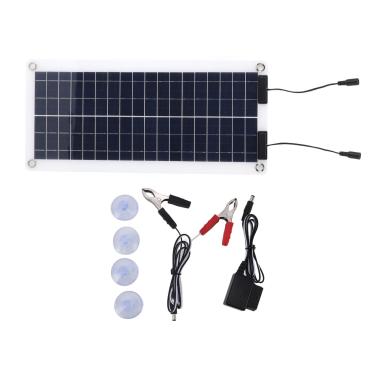 Imagem de MUNEFE 30W Solar Panel Kit, Portable Solar Battery Charger, Solar Panel Charger, Suitable for Cars, Motorcycles, Boats, Tractors, Etc
