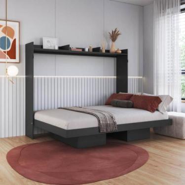 Imagem de Cama de Casal Articulada Horizontal c/ Prateleira e 4 Nichos - Art In 