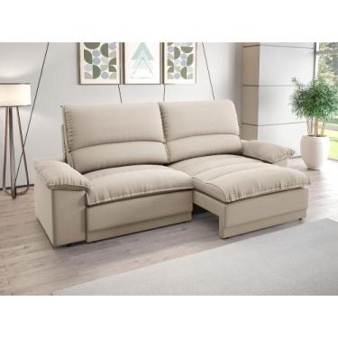 Imagem de Sofá Plaza 2,00m com Molas no Assento Retrátil e Reclinável Velosuede 